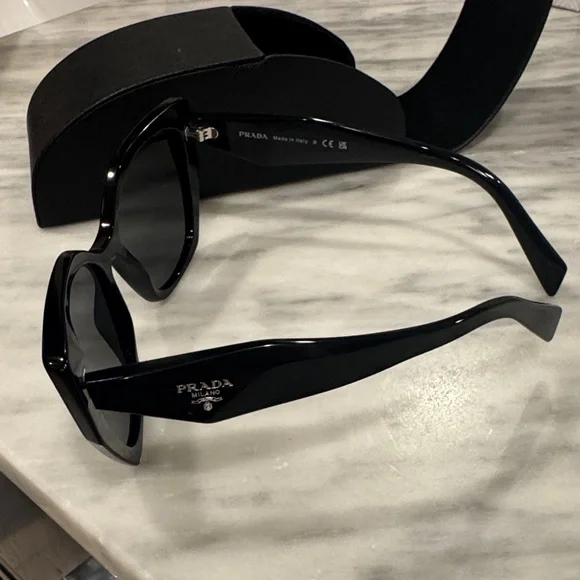 Prada Glossy Black Cat-Eye Sunglasses - Picture 3 of 15